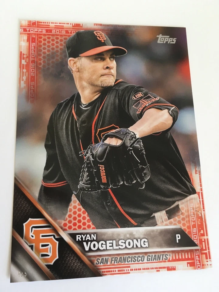 2016 Topps Jumbo 5x7 Red Parallel Ryan Vogelsong Giants 230 #’d 5/5 Rare - Image 1 of 1