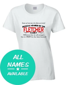 Nachname Damen T-Shirt Teammitglied Geschenk Name Familie Clan Sache Wiedersehen individuell - Bild 1 von 5