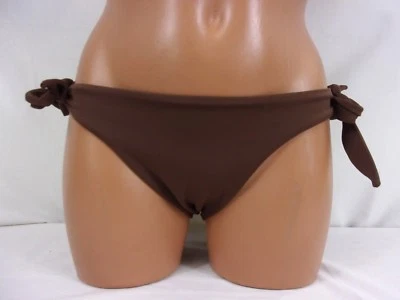 Parte inferior de bikini Sauvage Luxe sólida cobertura completa corbata lateral pequeña-lg marrón 1065L Foto 1 de 3
