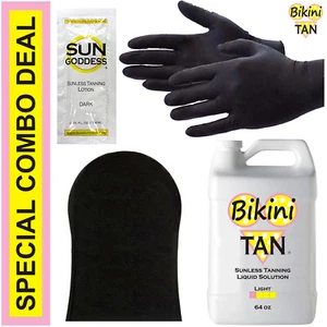 Best Spray Tan Solution - LIGHT - 64 oz + Sunless Tanning Self Tanner Lotion Tan - Picture 1 of 11