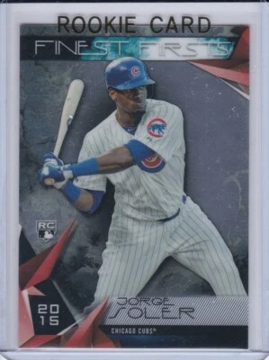 Tarjeta de novato Jorge Soler 2015 Topps Finest First #FF-7 béisbol RC Cubs ¡BUENOS! Foto 1 de 2