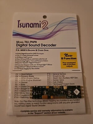 SoundTraxx 885816 Tsunami2 TSU-PNP8 Digital Sound Decoder Baldwin Other Diesels - Image 1 of 2