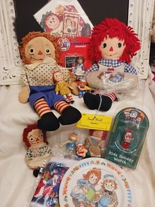 Raggedy Ann & Andy Knickerbocker & Georgene Dolls LOT #11 - Plate plus more - Picture 1 of 20