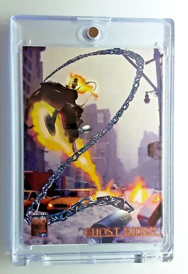 1997 Marvel Premium Card 12 GHOST RIDER. FREE ONE-TOUCH-HOLDER - Image 1 of 2