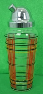 Tartan Streifen Glas Cocktail Shaker mit Chrom Deckel - Bild 1 von 4