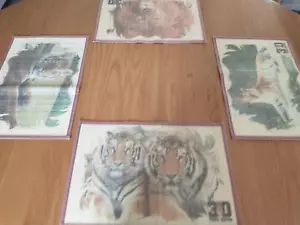 3D Tiger Haven Jubiläum Bambus Tischsets 4er Set 18” x 12” UMWELTFREUNDLICH - Bild 1 von 10
