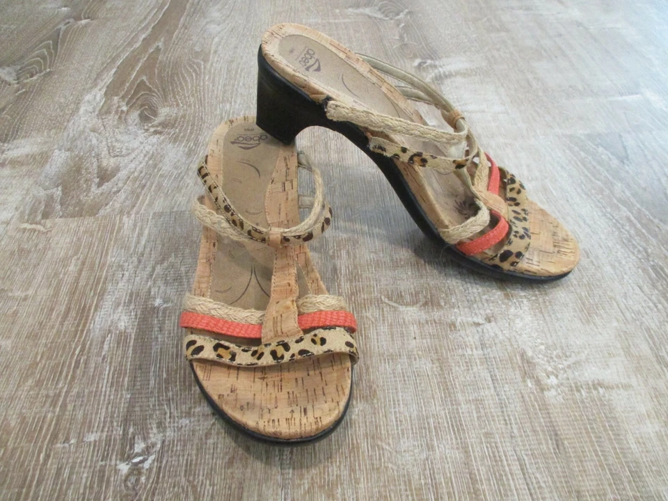 Sandalias ABEO Caryse Leopardo Guepardo Tirantes Tacones Zapatos 9 Excelente Foto 1 de 4