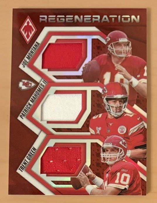 Panini Phoenix Montana/Mahomes II 2025/Green Regeneration Red 061/249 #RGN-KCC Foto 1 de 2