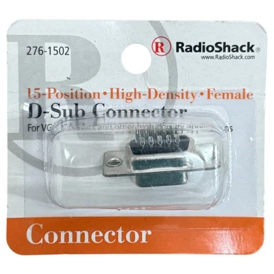 Radioshack 15 Position·Female D-Sub Connector High Density No. 276-1502 - NEW - Image 1 of 2