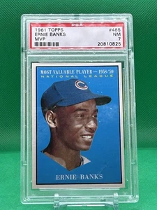 ⚾️ PSA 7 1961 Topps #485 Ernie Banks N.L. MVP PSA 7 - Bild 1 von 1