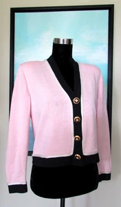 St. John Collection Santana Knit Shell Pink Cardigan Jacket Sz S - Picture 1 of 13