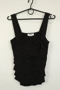 Sonia By Sonia Rykiel Black Ribbed Square Neck Wide Strap Pullover Tank Top - Picture 1 of 16