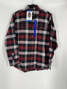 JACHS Herren Neu mit Etikett Langarm Knopf Flanell Hemd Gr. L rot/schwarz Flanell 100 Baumwolle - Bild 1 von 10