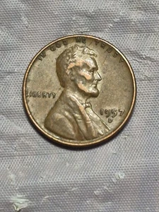 1957 D Lincoln Wheat Penny D Mint, One Cent Coin, Rim Error “ L “ In Liberty - Picture 1 of 2