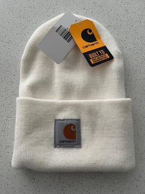 Carhartt унисекс вязаный манжеты Beanie один размер зимний белый новый с Ярлыками - Изображение 1 из 3