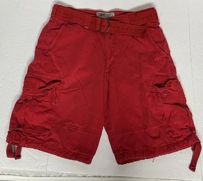 Pantalones Cortos Jordan Craig Para Hombre Talla 34 Rojo Carga Bermudas Sueltos Hip Hop Y2K Cinturón Foto 1 de 4