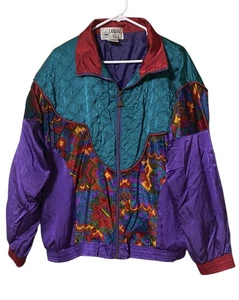 Chaqueta cortavientos vintage años 80’s 90’s informal Isle colorblock para mujer 3X forrada cómoda - Imagen 1 de 23