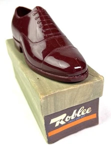 Vintage Roblee Miniature Salesman Sample Brown Plastic Shoe W Box - Picture 1 of 10