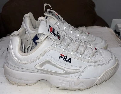 FILA Disruptor II Premium Women's Sneakers White/FILA Navy/FILA Red Size 9 US - Image 1 of 4