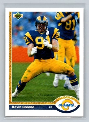 1991 Upper Deck #162 Kevin Greene Los Angeles Rams Football Card - Image 1 of 2