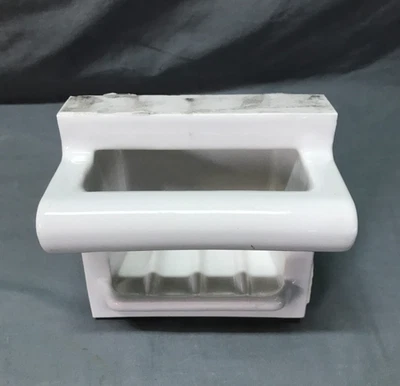 Винтажный белый керамический держатель для мыла FAIRFACTS NY и плитка для захвата в креплении старый 1123-25B - Изображение 1 из 4