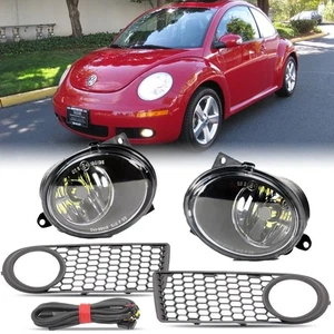 Fog Lamp Light Set For VW Beetle 2006 - 2010 With LED bulbs+Grille Cover+ Wire - Picture 1 of 11