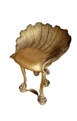 19th Century Grotto Fantasy Stool, Swivel, Italian, Gilt Gold, CIE Pauly Manner - Image 1 of 4