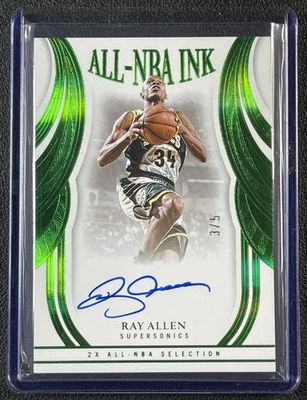 RAY ALLEN 2024-25 PANINI FLAWLESS #24 ALL-NBA INK EMERALD AUTO 3/5 SUPERSONICS - image 1 of 2
