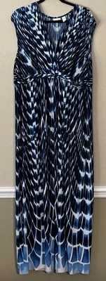 Maxi Vestido Combo Medianoche Chico’s Para Mujer Azul Reptile Madeline, Talla XL/16 Foto 1 de 4