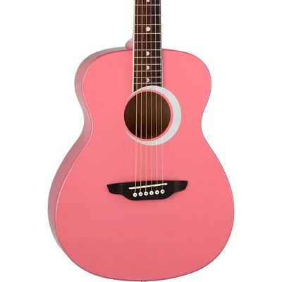 Luna Aurora Borealis 3/4 Size Acoustic Guitar Pink Sparkle - Image 1 of 4