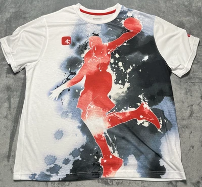 AND1 Basketball T-Shirt 3XL White Dunk Graphic Splatter Streetball Jersey Tee - Image 1 of 4