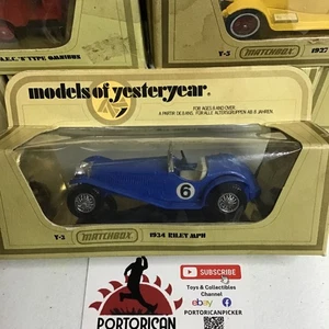 MATCHBOX MODELS YESTERYEAR MOY Y3 BLUE 1934 RILEY MPH #6 CLASSIC CAR 1/43 MIB - Picture 1 of 4