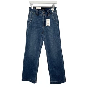 Judy Blue The Bennett Wide Leg High Waist Jeans Medium Wash (NWT!) - Size 7/28 - Picture 1 of 12