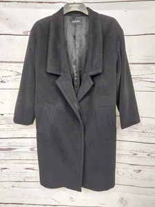 JAEGER Womens Long Coat - Grey - Angora/Wool - Womens UK Size 12 - Picture 1 of 11