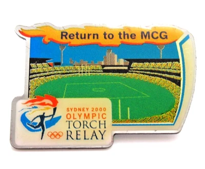 Sydney 2000 Olympic Torch Relay Pin Return to MCG Stadium Melbourne Cricket - Image 1 of 4