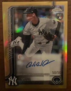 Will Warren 2025 Topps cromo oro verdadero autógrafo automático novato RC/50 en tarjeta - Imagen 1 de 2