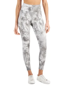 Leggings de compresión de mármol INC, creados para Macy's - gris mármol talla S - Imagen 1 de 3