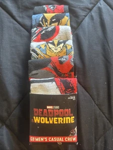 Deadpool & Wolverine 6 Pair Casual Crew Socks (Brand New)  - Picture 1 of 2