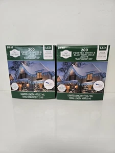 200-Count Frosted White & Blue LED Twin-Cicle Christmas Lights with White Wire - Picture 1 of 3