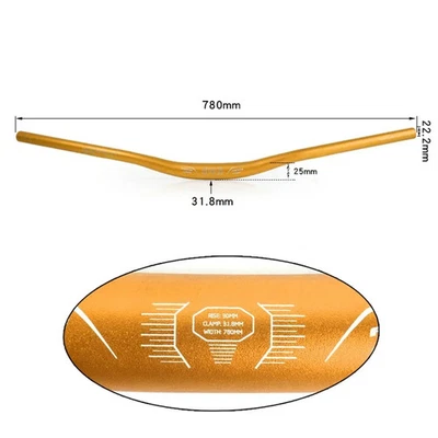 Manillar de bicicleta de montaña 31,8*780/720 mm elevador manillar plano parte 10 grados Foto 1 de 4