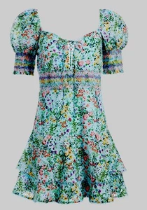 Alice + Olivia donna 10 mini abito Crawford manica a sbuffo baby doll lattaia - Foto 1 di 9