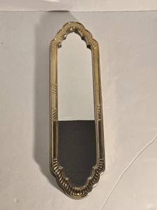 Specchio stretto vintage con cornice tono oro - Foto 1 di 9