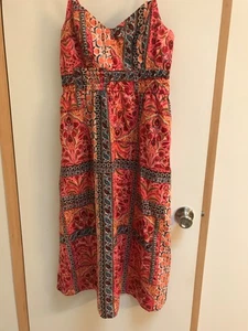 Old Navy taillendefiniertes Cami Midikleid Damen Taschen rosa Paisley Blumen Medium - Bild 1 von 6