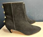 NEW NANETTE LEPORE Black Suede Ladies Ankle Boots UK Size 4