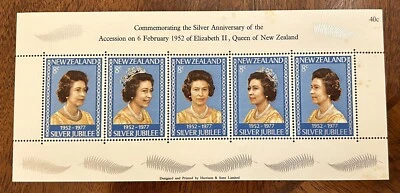 Nueva Zelanda: 1977 Silver Ann. de la Reina Isabel S/S SC# 620 MNH. Lote # 04-08214 Foto 1 de 2