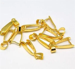 CIONDOLO GRANDE ALTA QUALITÀ PINCH BAILS 19mm x 10mm PLACCATO ORO AK9 - Foto 1 di 4