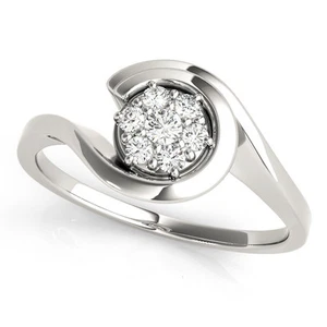 1/4 kt runder Swirl Cluster Halo Diamant Versprechen Ring - Bild 1 von 4