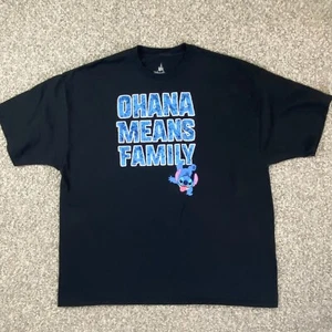 Disney Shirt Mens 3XL XXXL Black Ohana Means Family Disney Parks Crewneck Tee - Picture 1 of 12