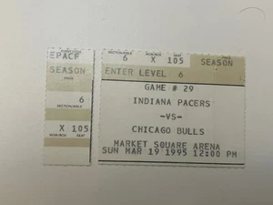 MICHAEL JORDAN BULLS I'M BACK 1ST RETURN GAME BACK TICKET MARCH 19, 1995 3/19/95 - Picture 1 of 4