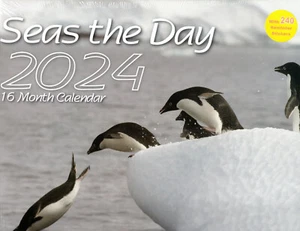 SEAS THE DAY (Ocean Life) 2023-2024 16 Month Wall Calendar - Factory Sealed - Picture 1 of 2